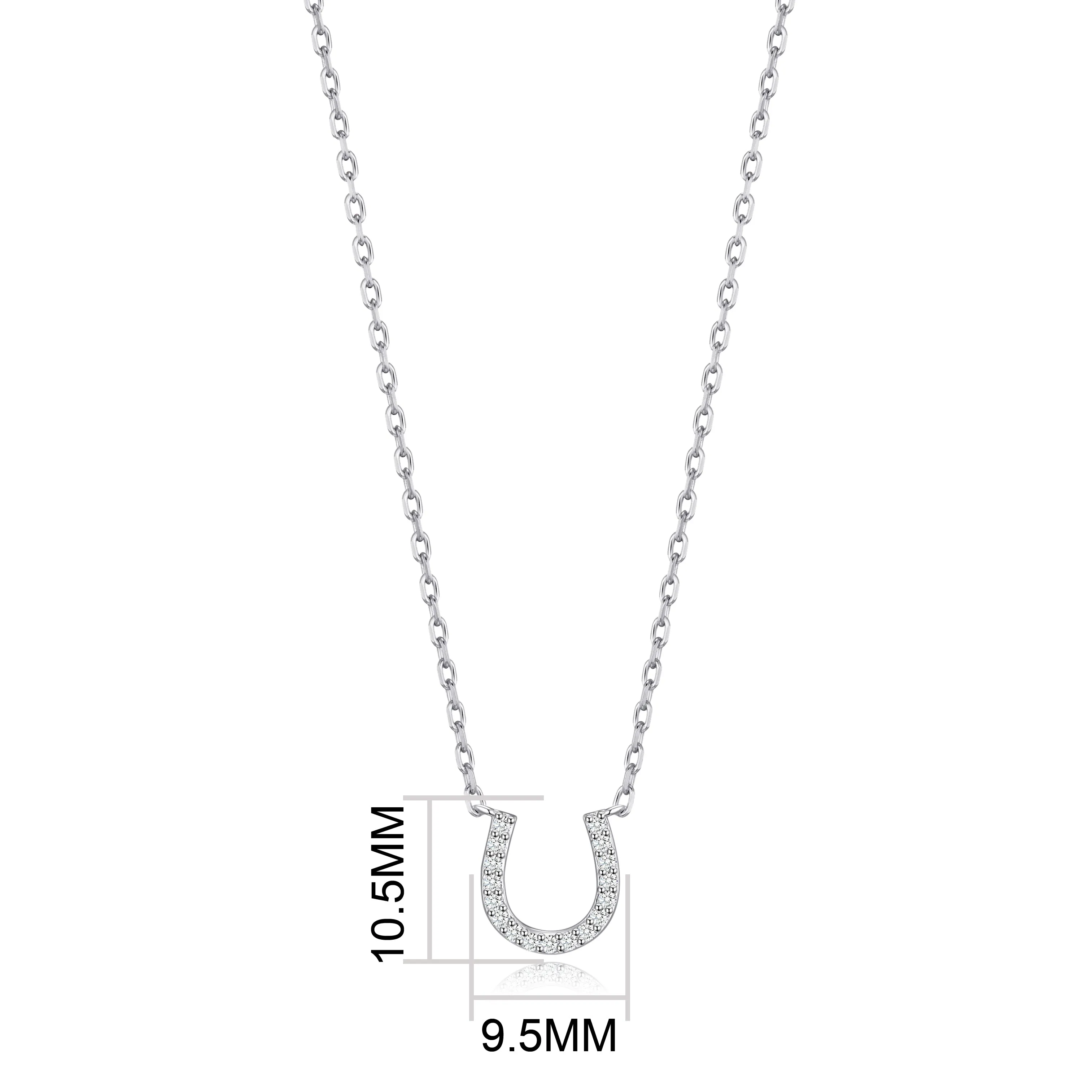 Horseshoe Necklace Created with Zircondia® Crystals