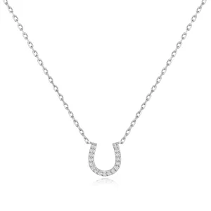 Horseshoe Necklace Created with Zircondia® Crystals