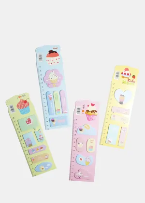 Ice Cream Print Sticky Notes & Ruler