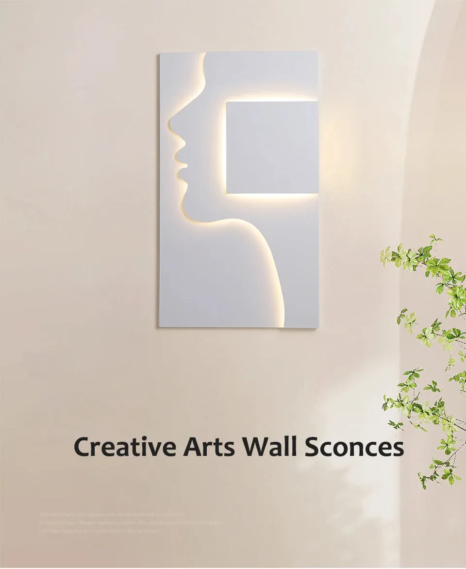IIS Creative Indoor Wall Sconce Face Profile Art light LED