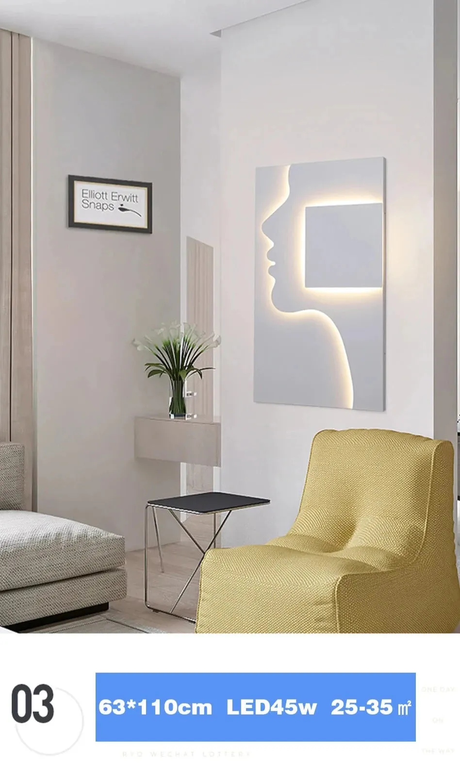 IIS Creative Indoor Wall Sconce Face Profile Art light LED
