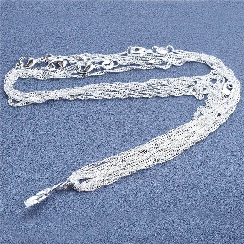 JC - Sterling Silver Chain: 925 silver necklace, available in Rolo, Bead, and Figaro designs