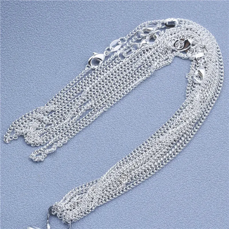 JC - Sterling Silver Chain: 925 silver necklace, available in Rolo, Bead, and Figaro designs