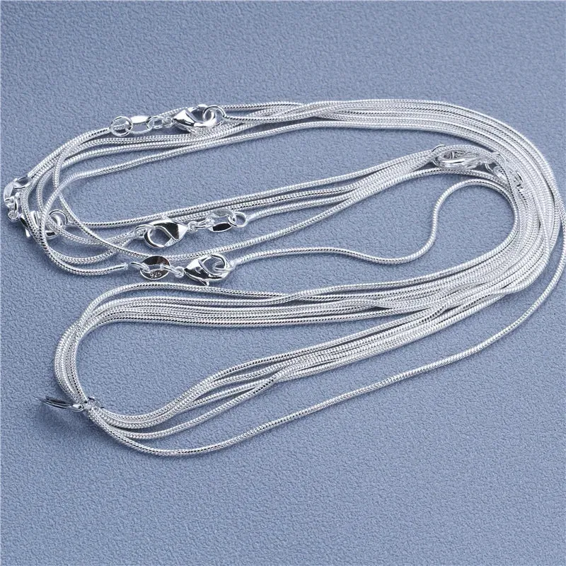 JC - Sterling Silver Chain: 925 silver necklace, available in Rolo, Bead, and Figaro designs