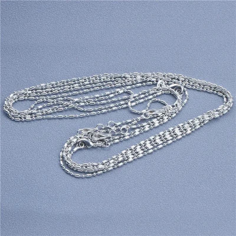 JC - Sterling Silver Chain: 925 silver necklace, available in Rolo, Bead, and Figaro designs