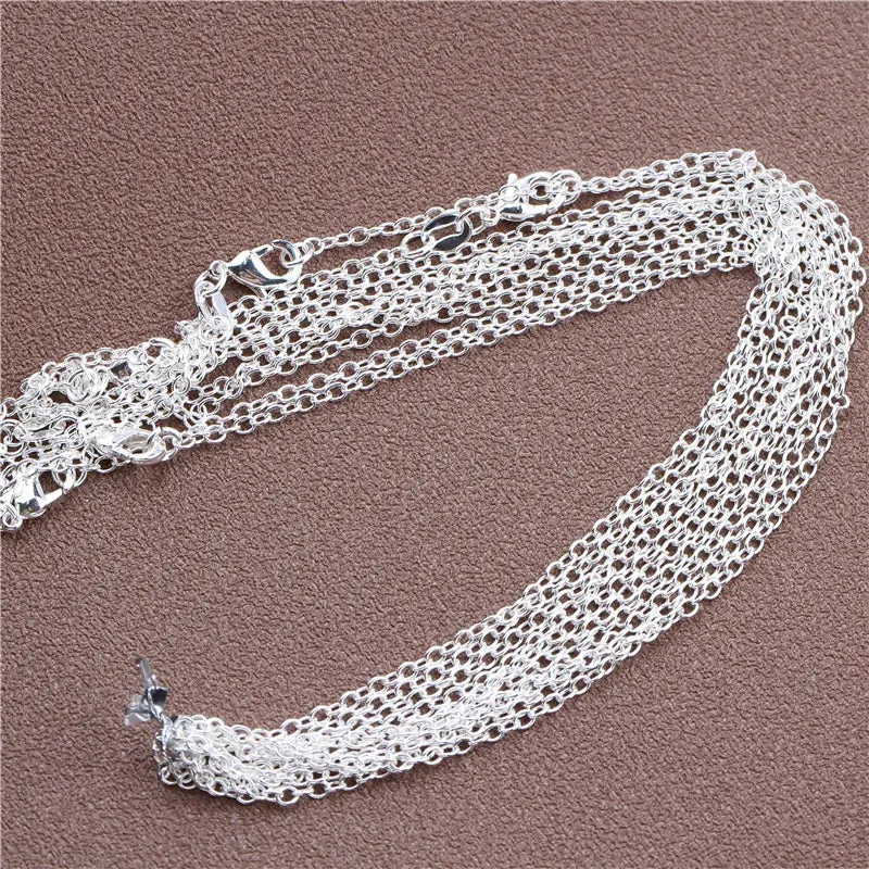 JC - Sterling Silver Chain: 925 silver necklace, available in Rolo, Bead, and Figaro designs