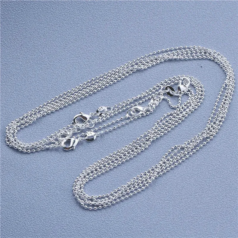 JC - Sterling Silver Chain: 925 silver necklace, available in Rolo, Bead, and Figaro designs