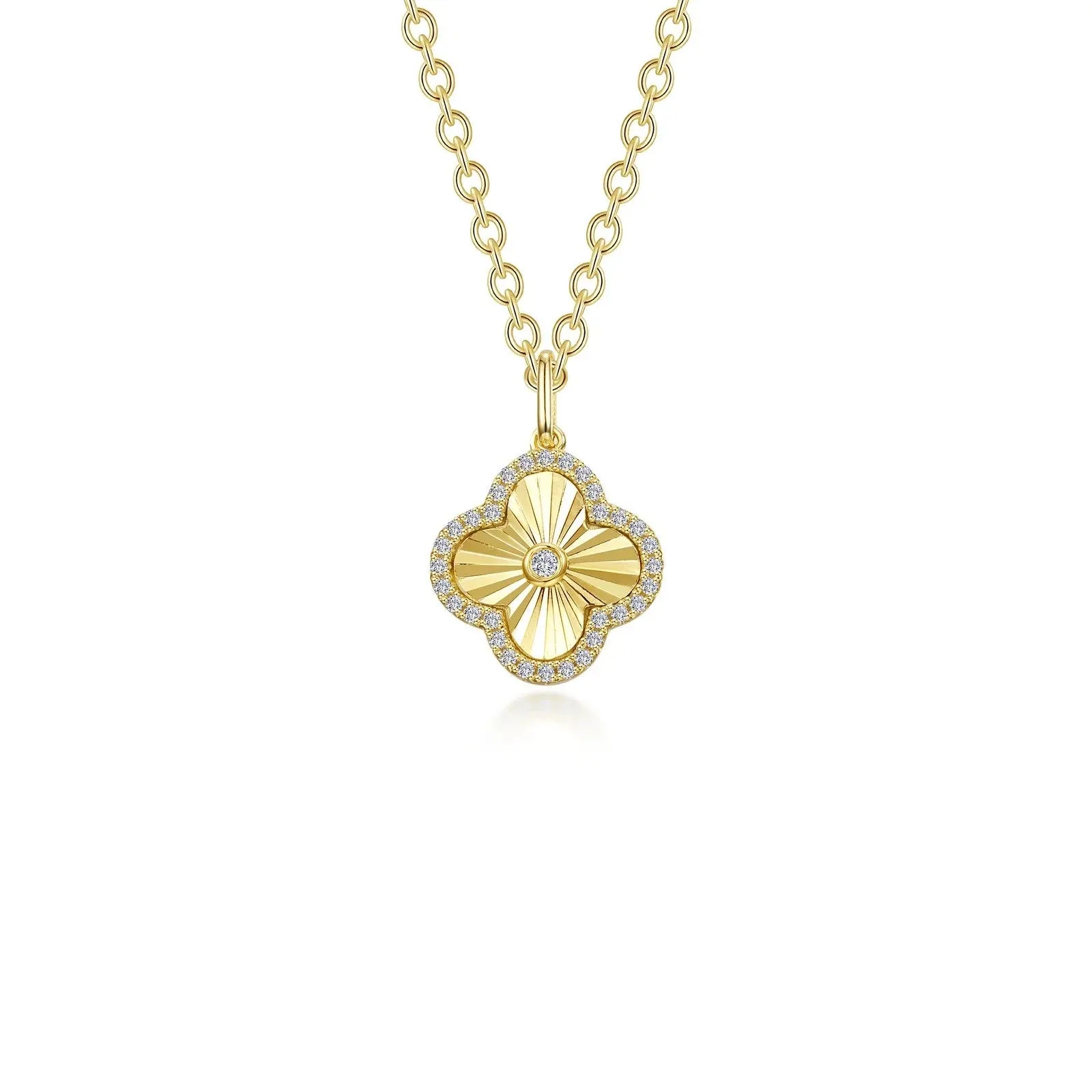 Lafonn Simulated Diamond Clover Halo Necklace N2026CLG20
