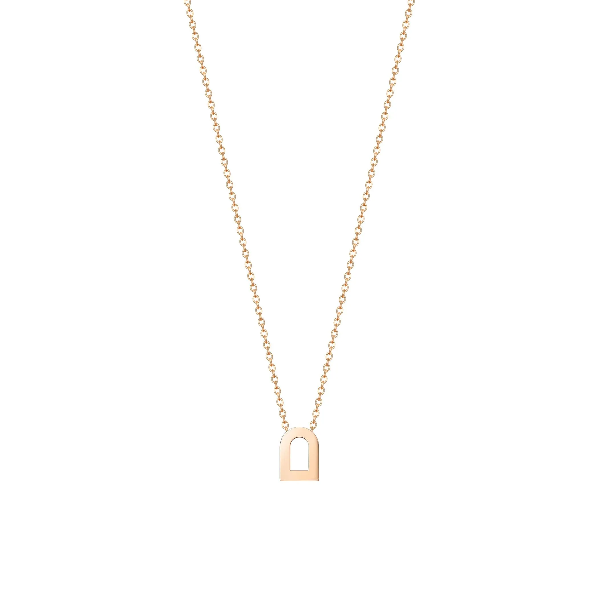 L'Arc Voyage Charm PM Chain Necklace, 18k Rose Gold with Galerie Diamonds