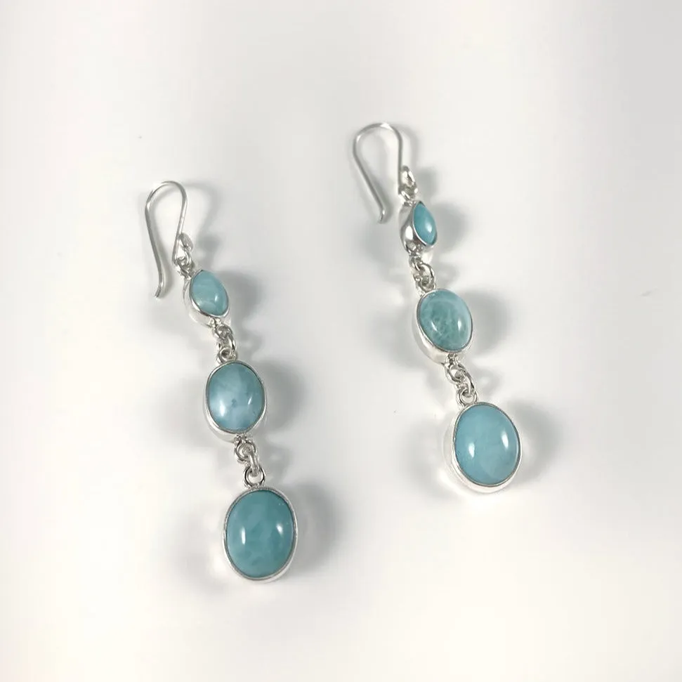 Larimar & Sterling Silver Earrings