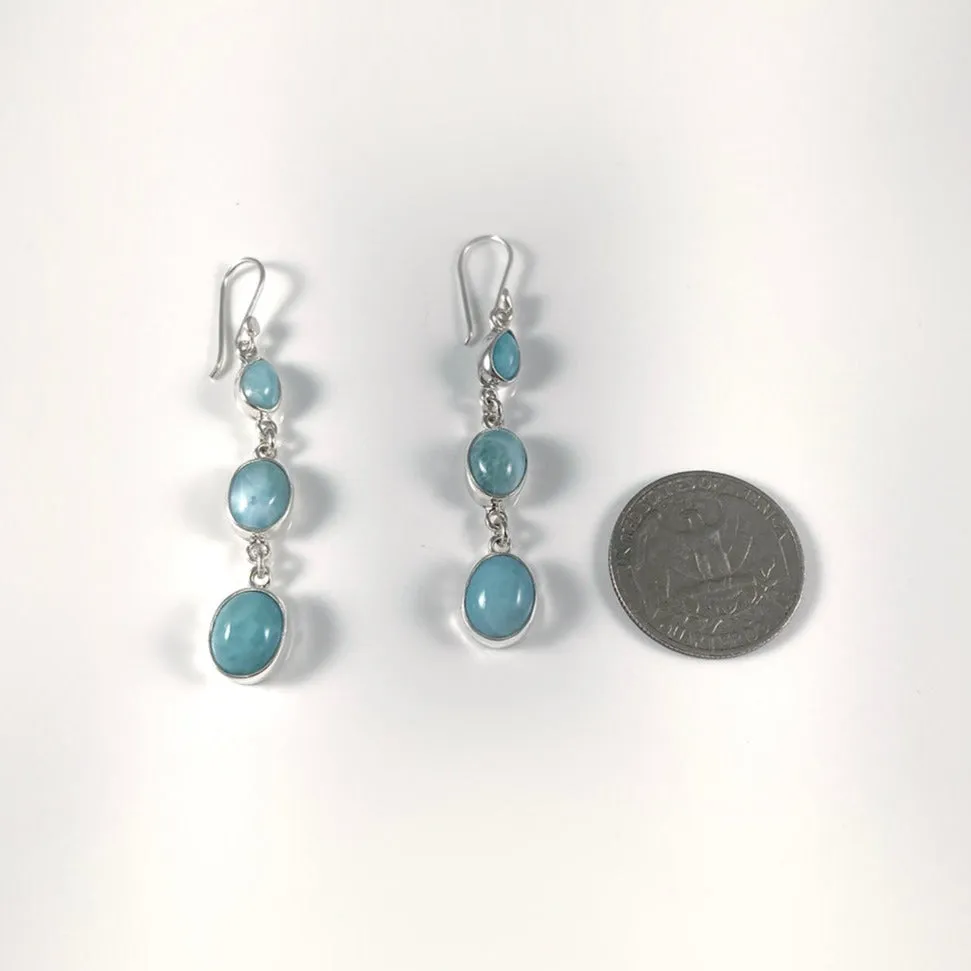 Larimar & Sterling Silver Earrings