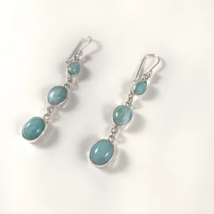 Larimar & Sterling Silver Earrings
