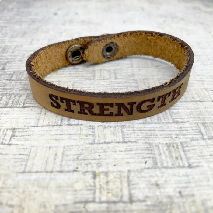 Leather Strength Bracelet Large