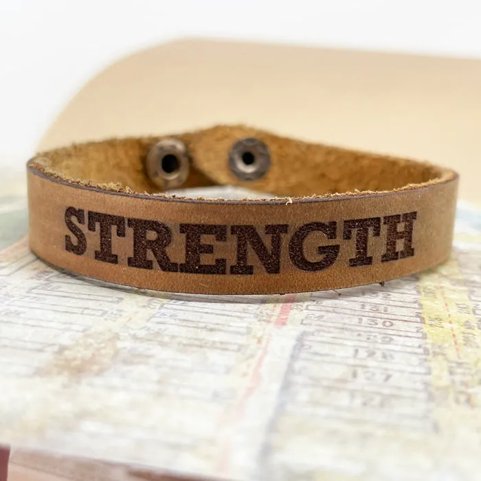 Leather Strength Bracelet Large