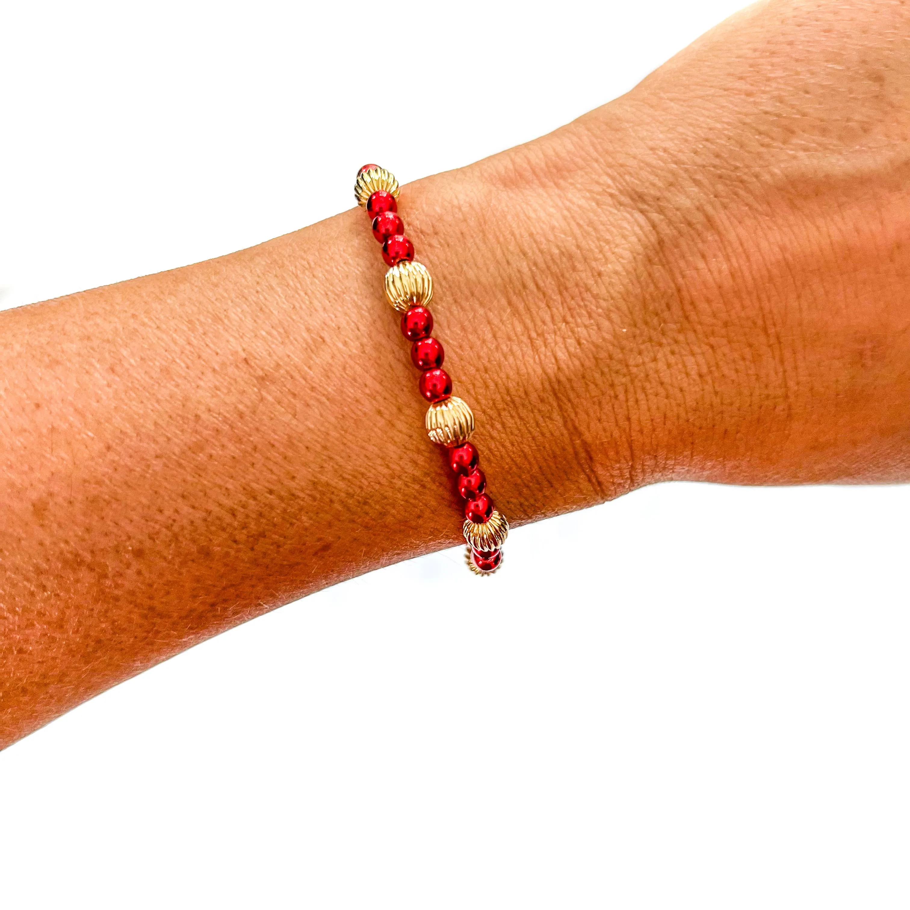 Merry Christmas Embroidered & 18k Gold Filled Bracelet
