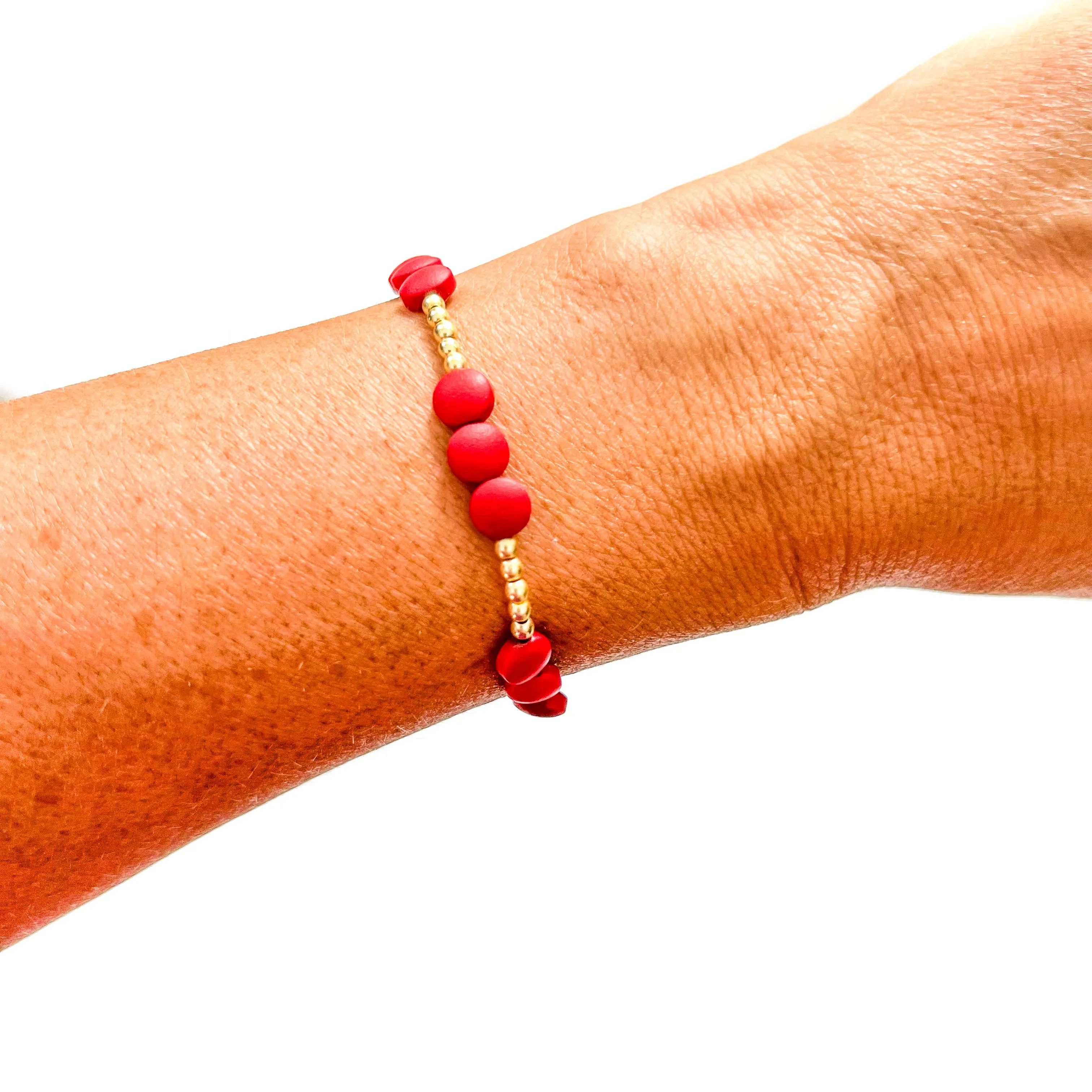 Merry Christmas Embroidered & 18k Gold Filled Bracelet
