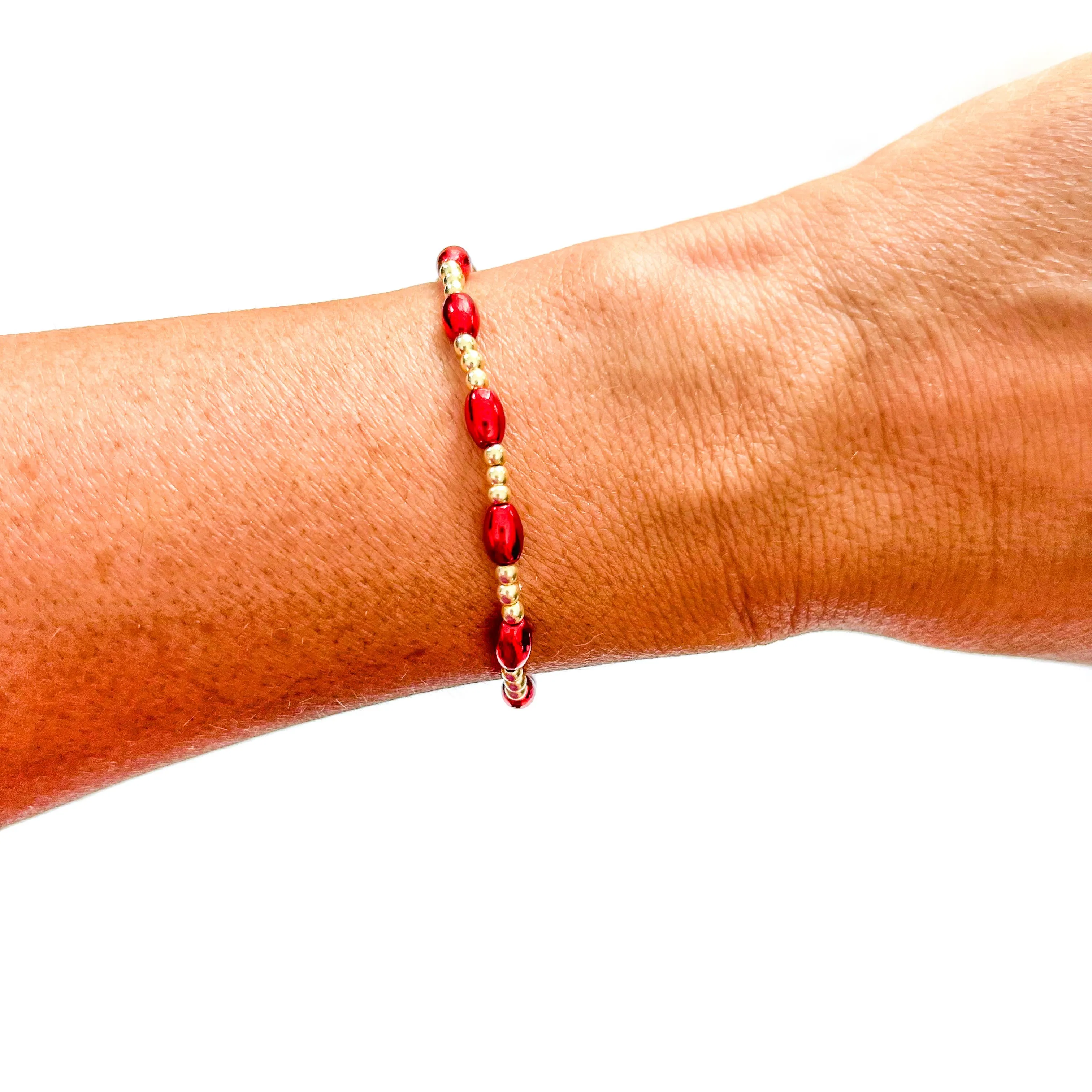 Merry Christmas Embroidered & 18k Gold Filled Bracelet