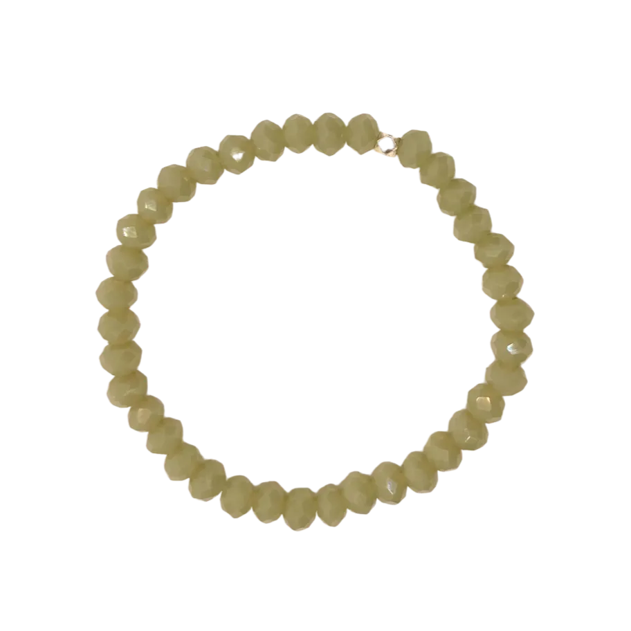 Mossy Green Faceted Rondelle 6mm Bracelet