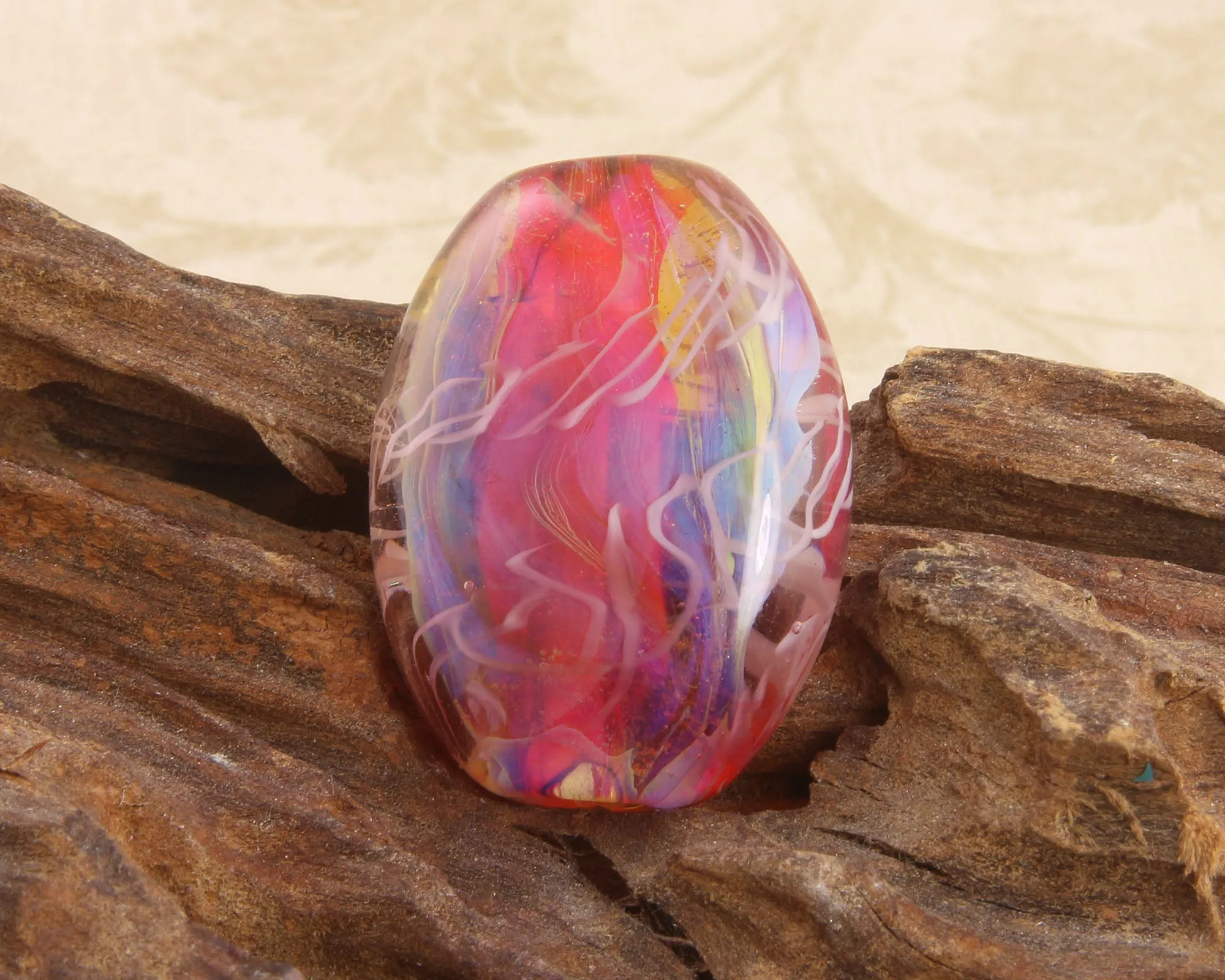 OMG Hot Pink Lampwork Focal Bead SRA