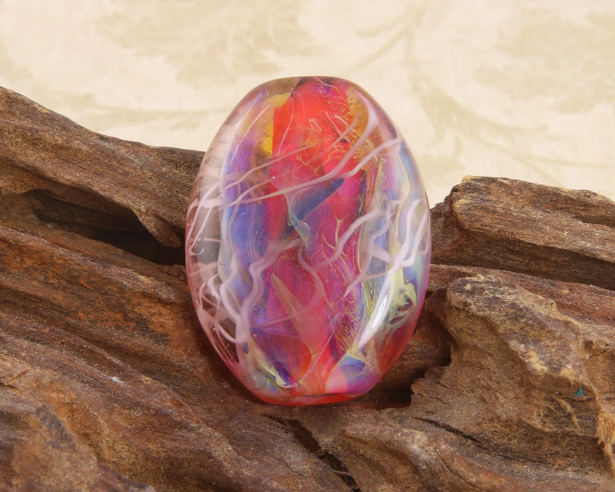 OMG Hot Pink Lampwork Focal Bead SRA