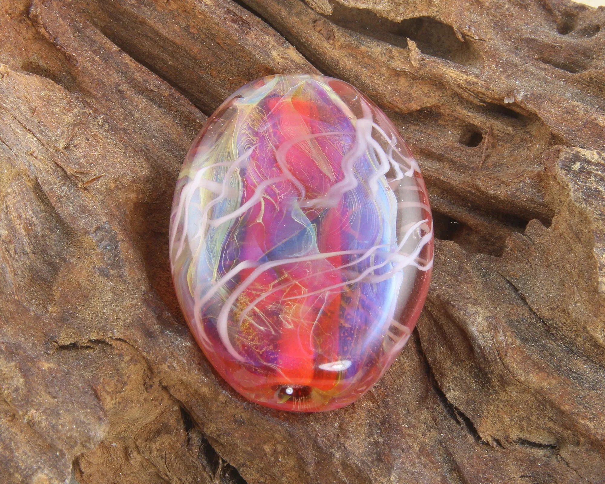 OMG Hot Pink Lampwork Focal Bead SRA