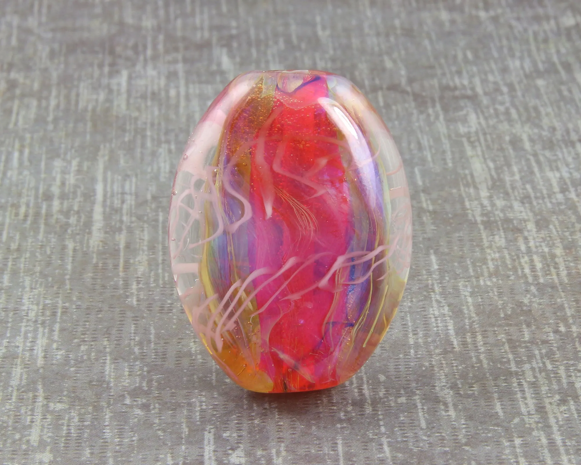 OMG Hot Pink Lampwork Focal Bead SRA