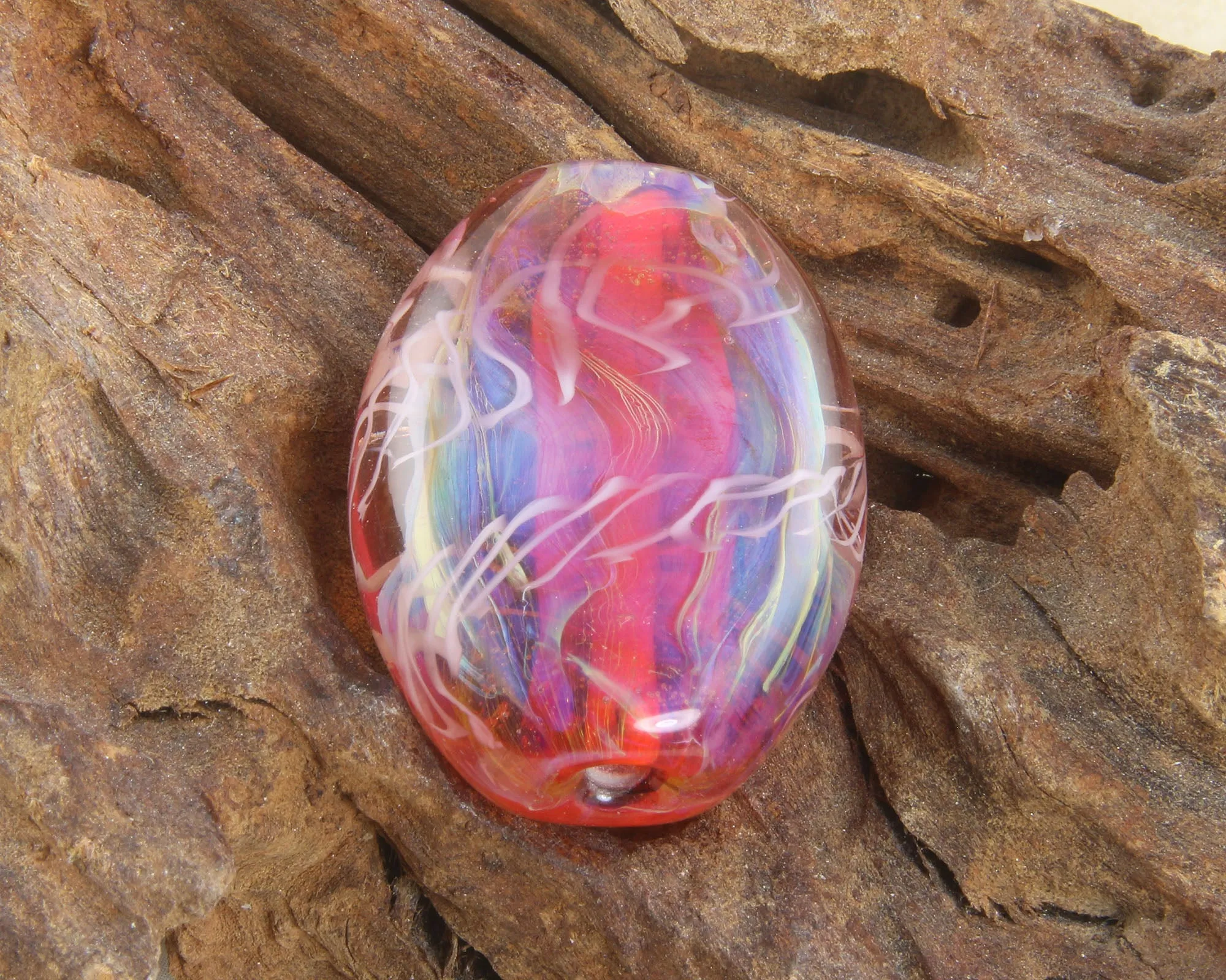 OMG Hot Pink Lampwork Focal Bead SRA