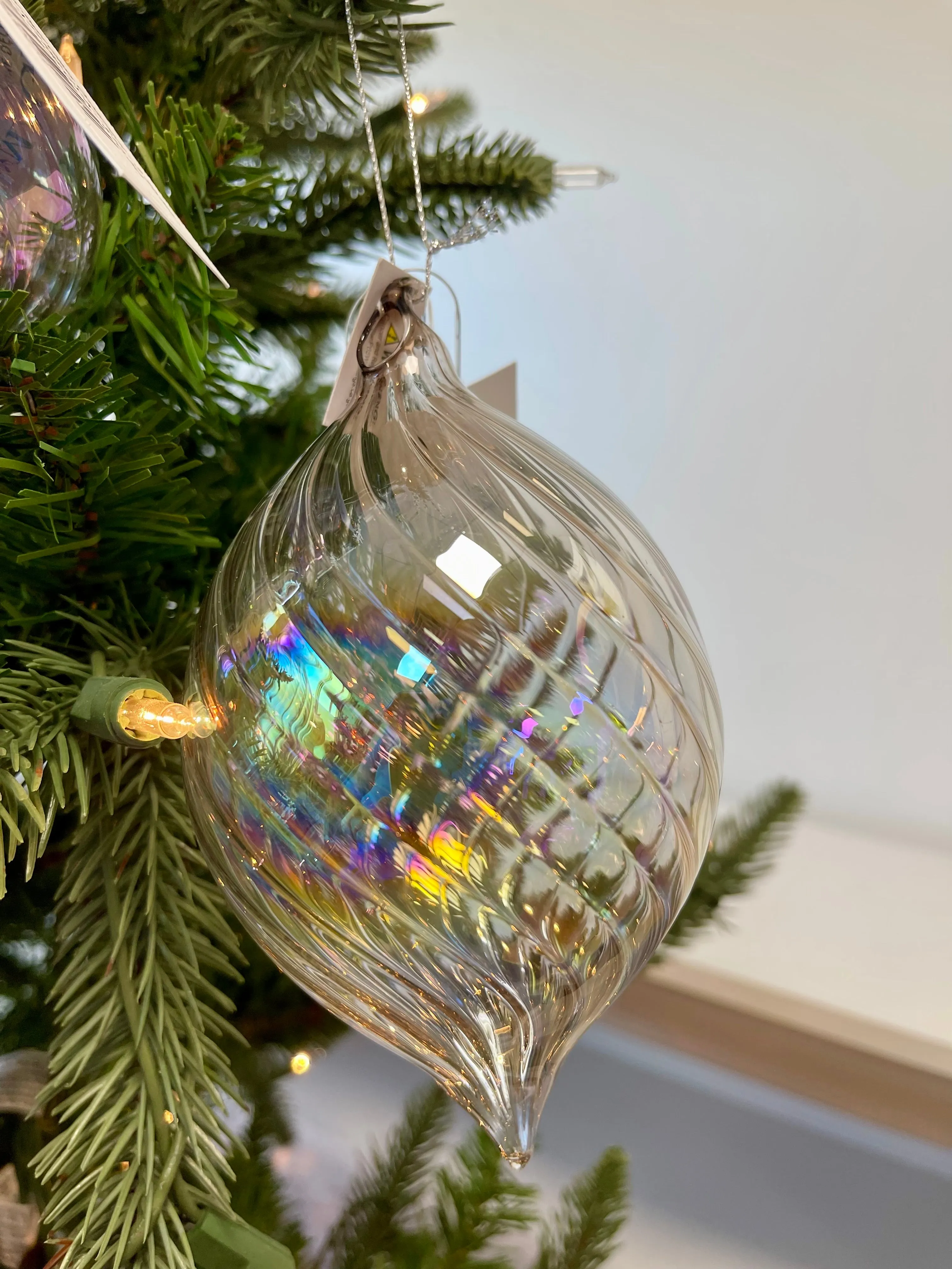 Opalescent Swirl Glass Ornament - 3 Styles