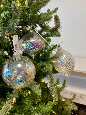Opalescent Swirl Glass Ornament - 3 Styles