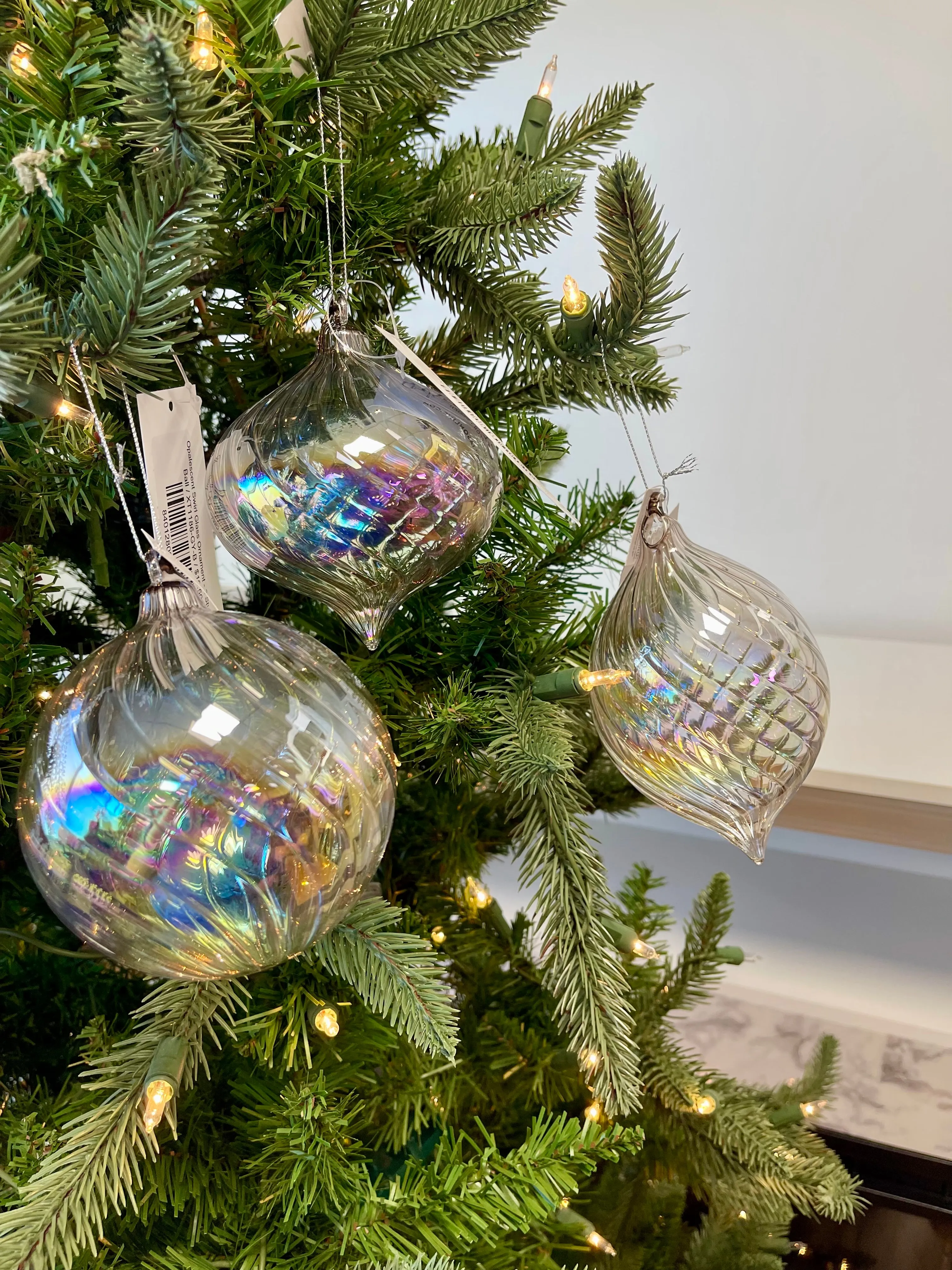 Opalescent Swirl Glass Ornament - 3 Styles