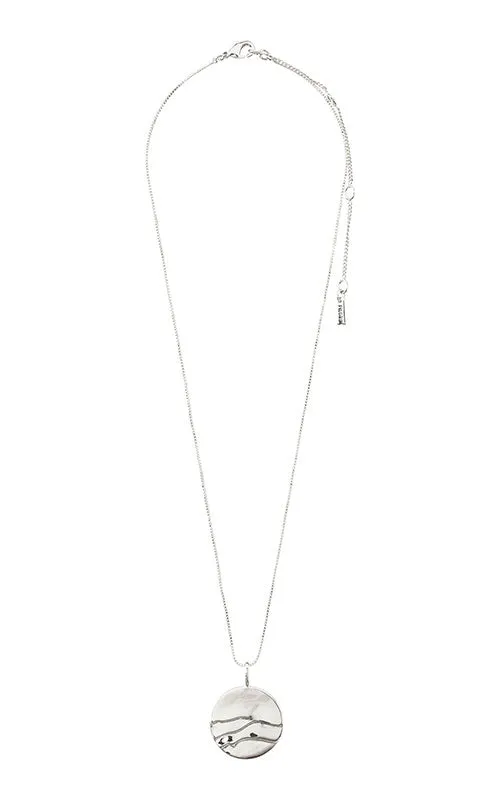 Pilgrim HEAT recycled coin necklace, silver
