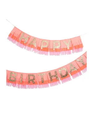 Pink Happy Birthday Fringe Garland