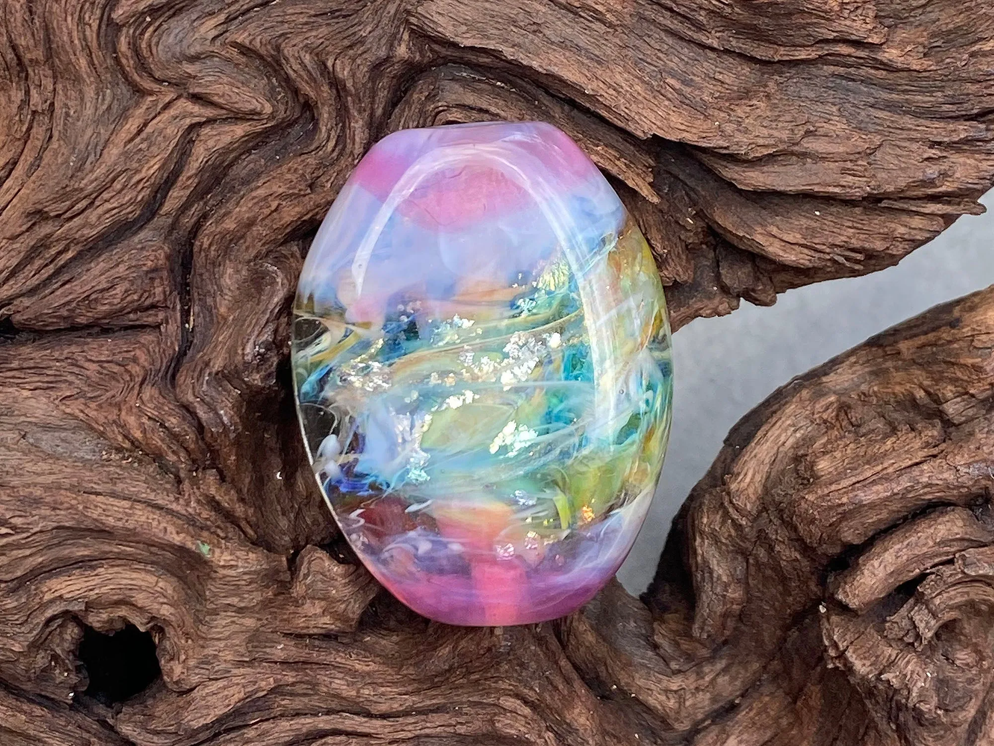 Pink Opal Lampwork Focal Bead SRA
