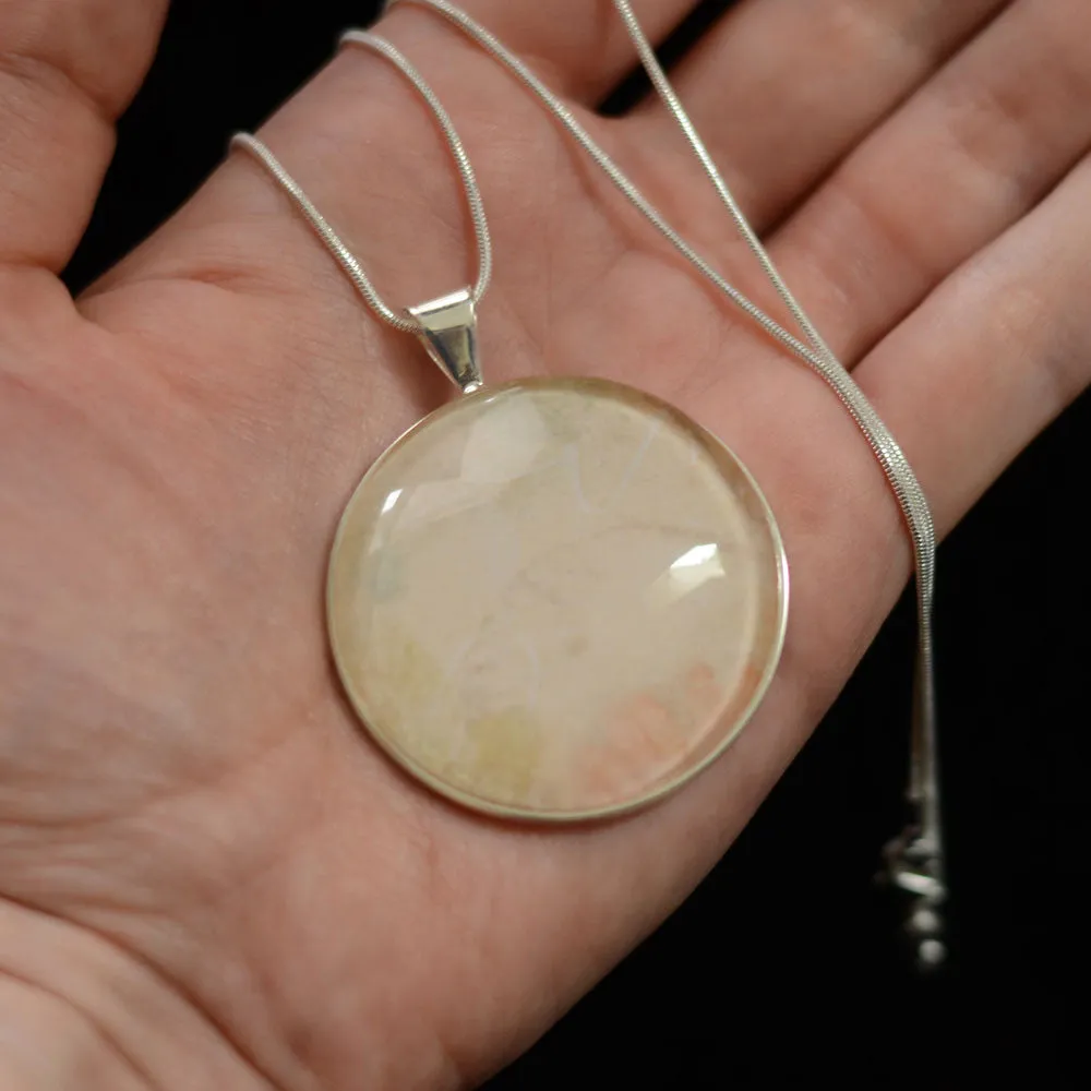 "Be Still and Know" Silver-Plated Scripture Pendant Necklace (40mm)