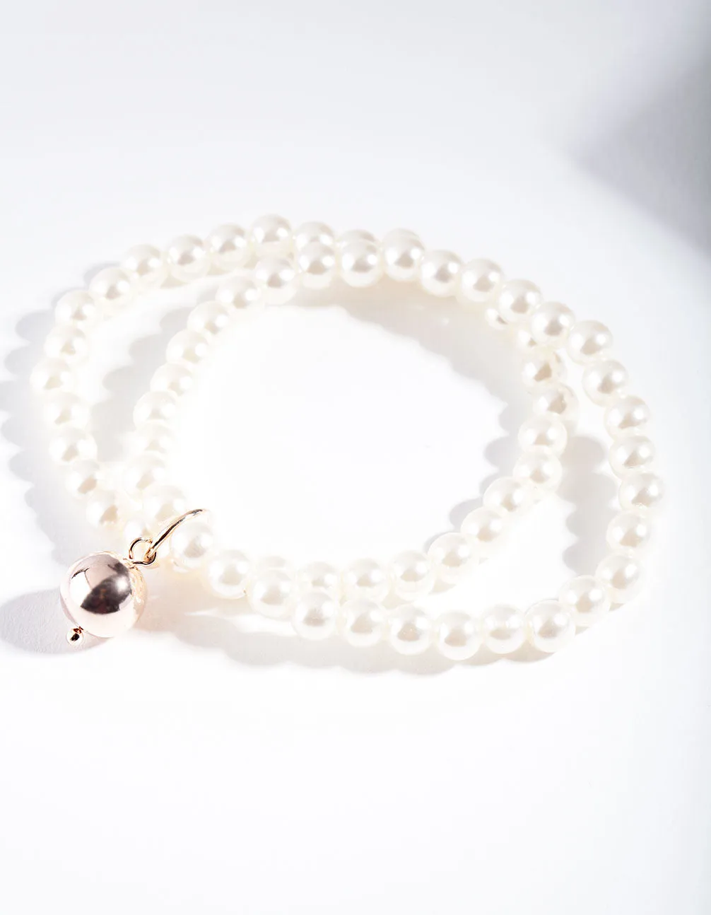 Rose Gold Pearl Multi Row Bracelet
