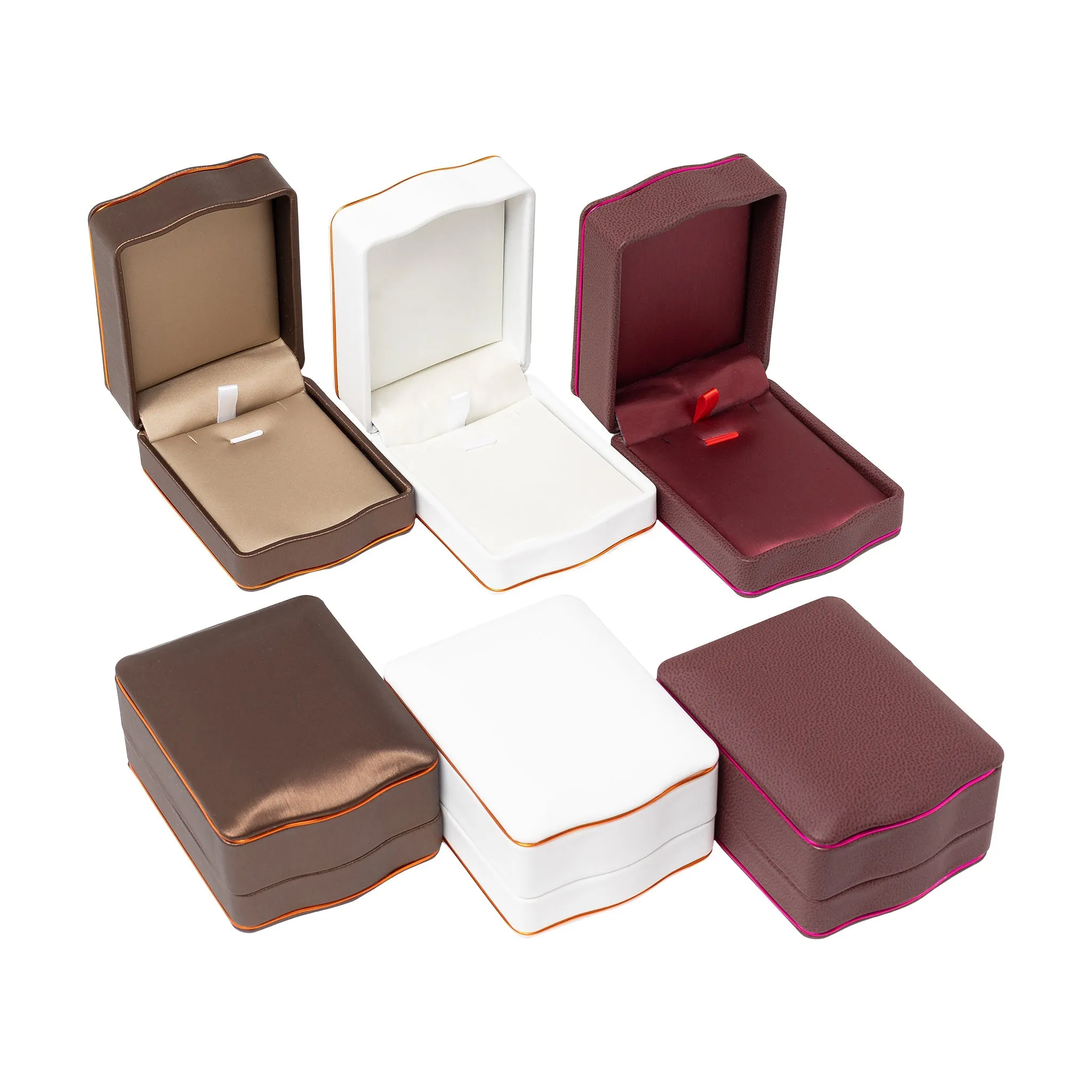 Rose Gold Trim Pendant Box Fushia