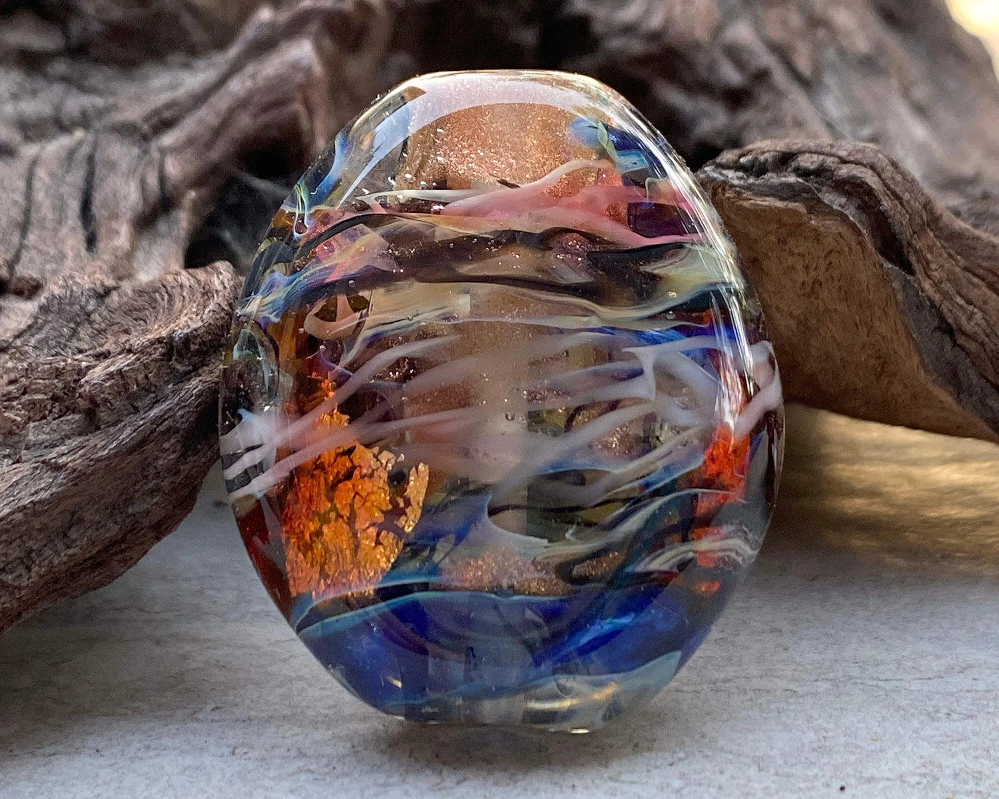 Serendipity Blue Lampwork Focal Bead SRA