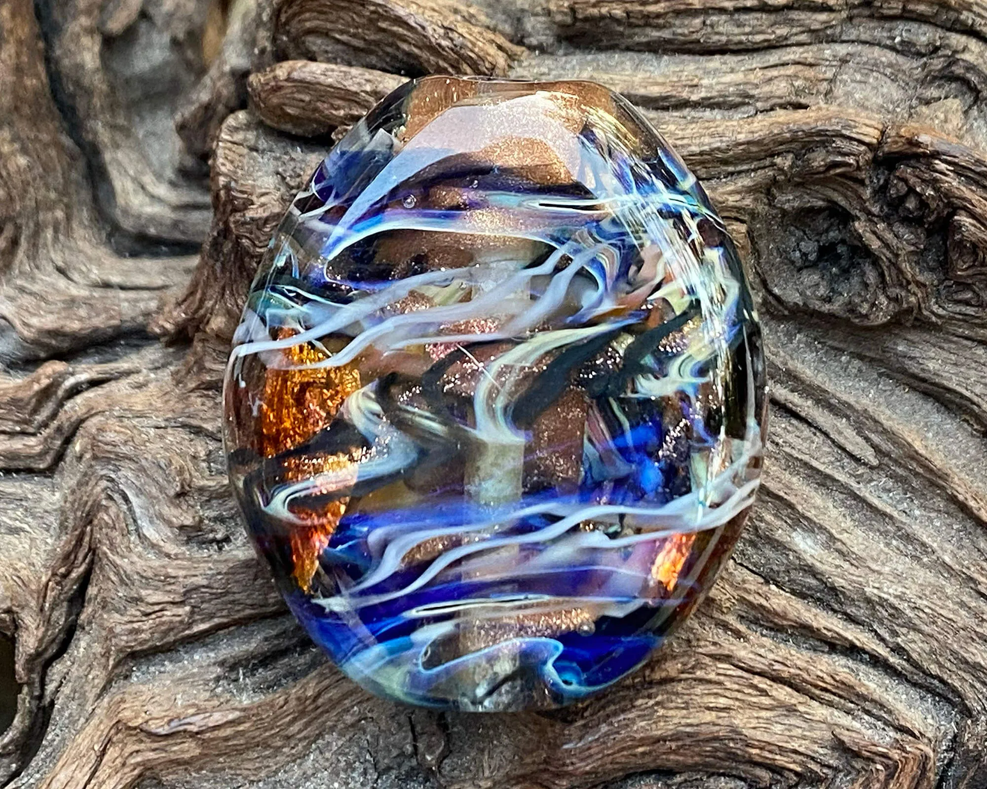 Serendipity Blue Lampwork Focal Bead SRA