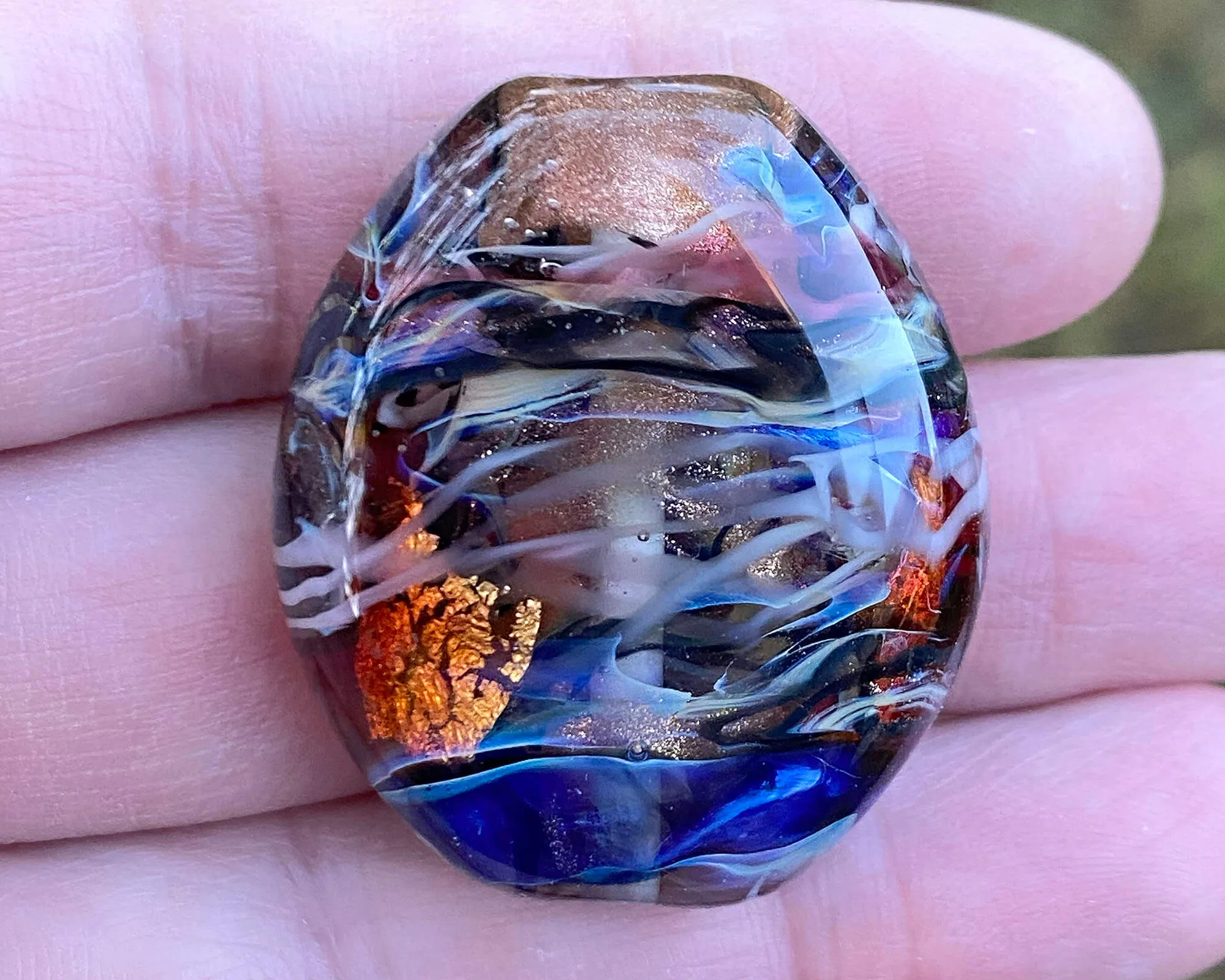 Serendipity Blue Lampwork Focal Bead SRA