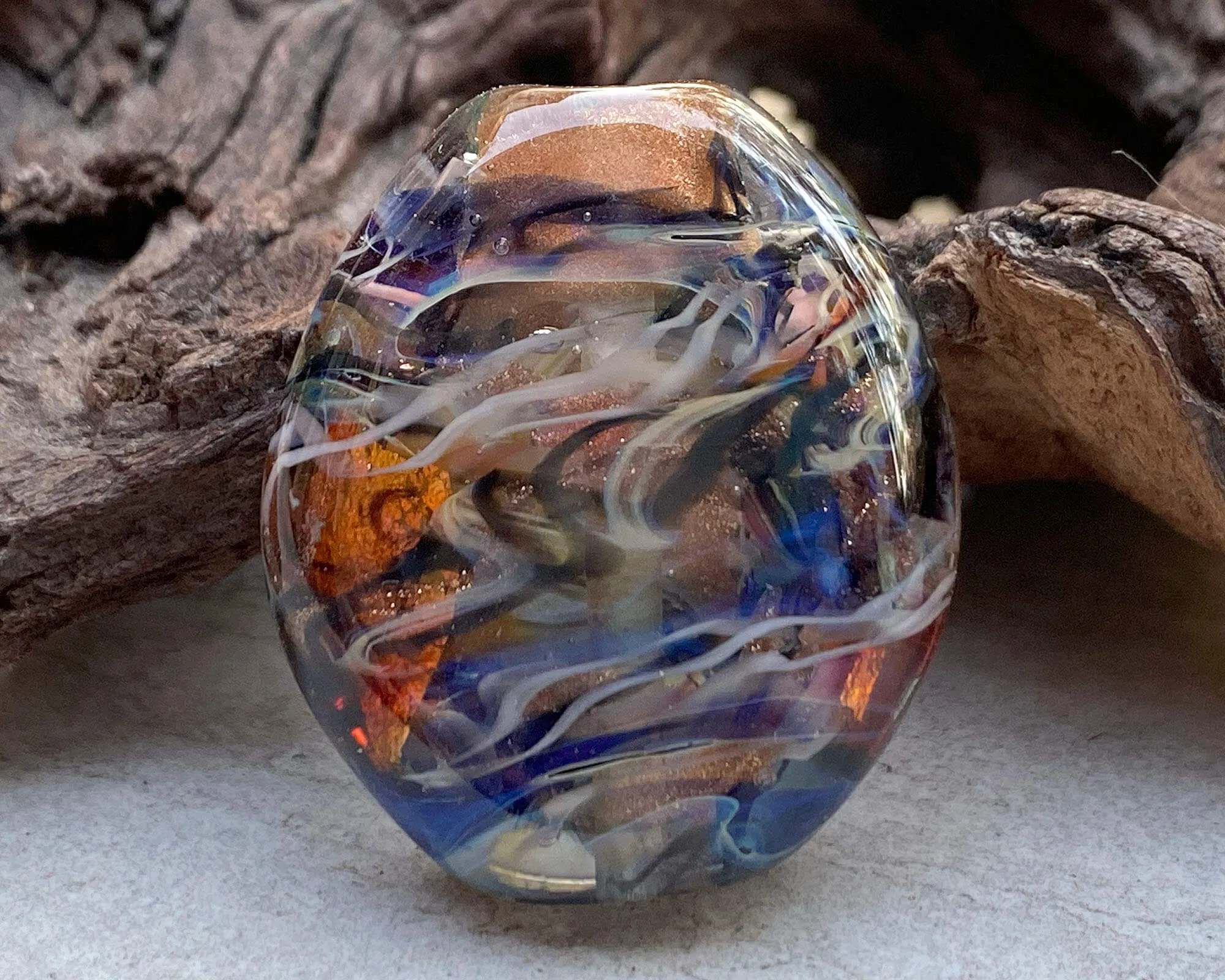 Serendipity Blue Lampwork Focal Bead SRA