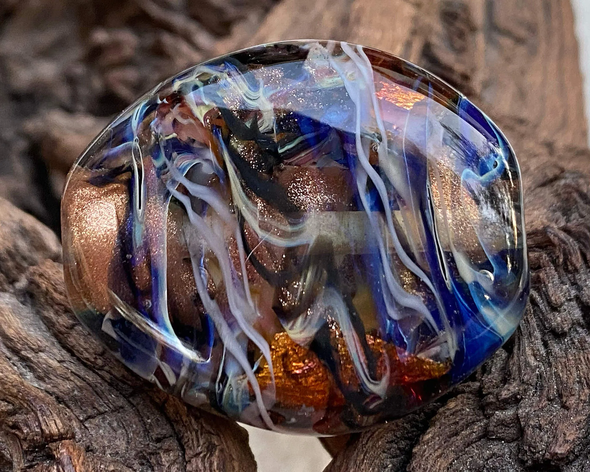 Serendipity Blue Lampwork Focal Bead SRA