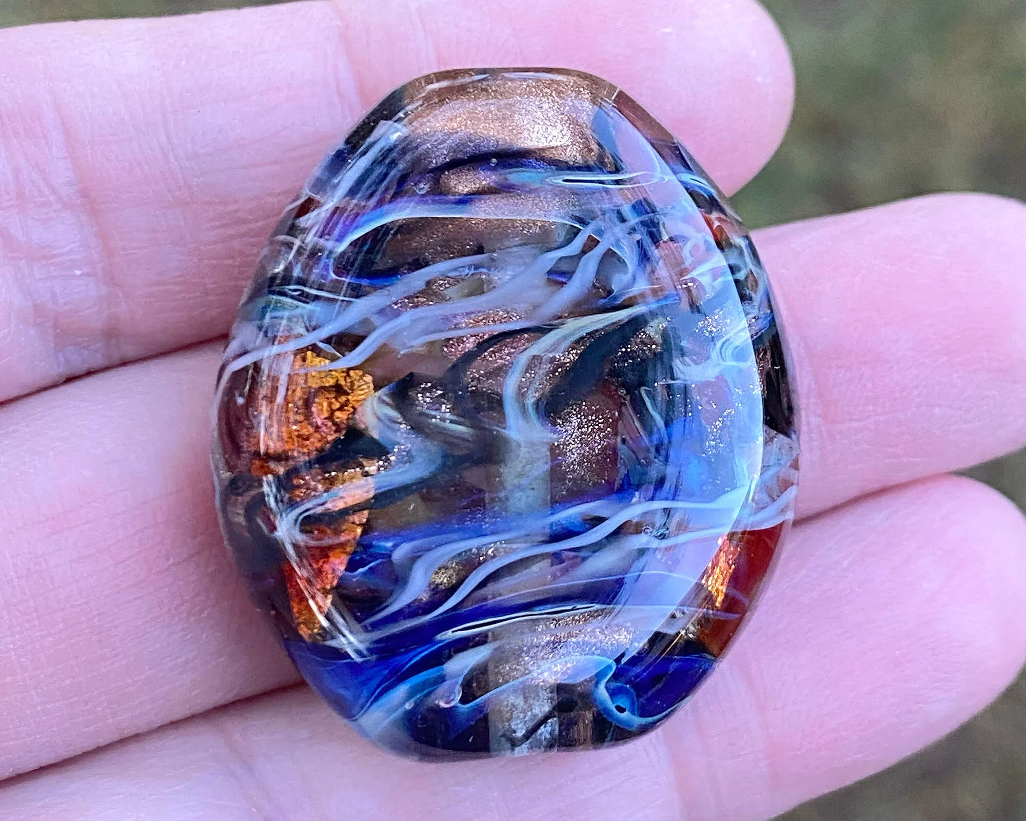 Serendipity Blue Lampwork Focal Bead SRA