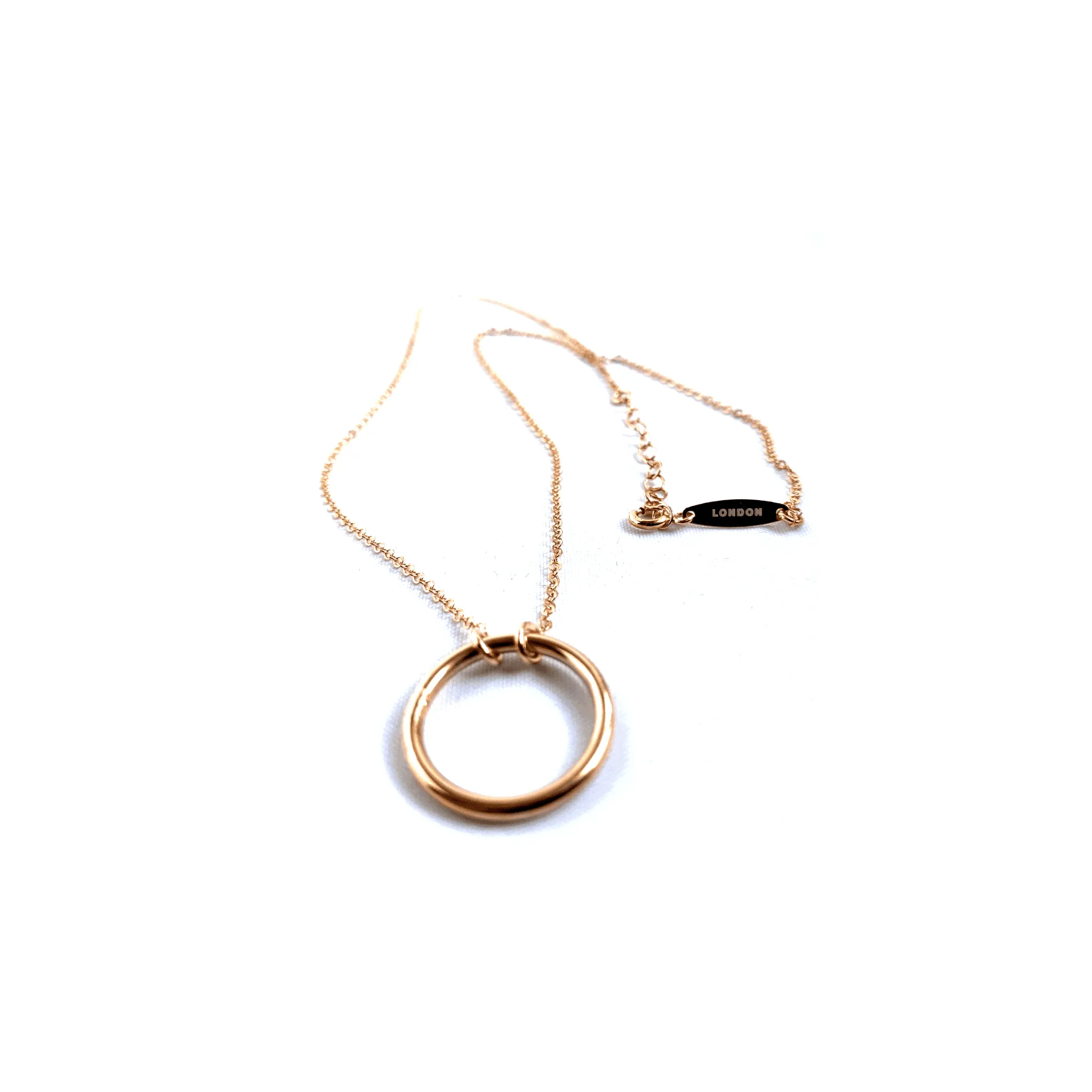 Silver Circle Necklace, Sterling Silver Ring Necklace, Geometric Necklace, Simple Dainty Necklace, Delicate Necklace