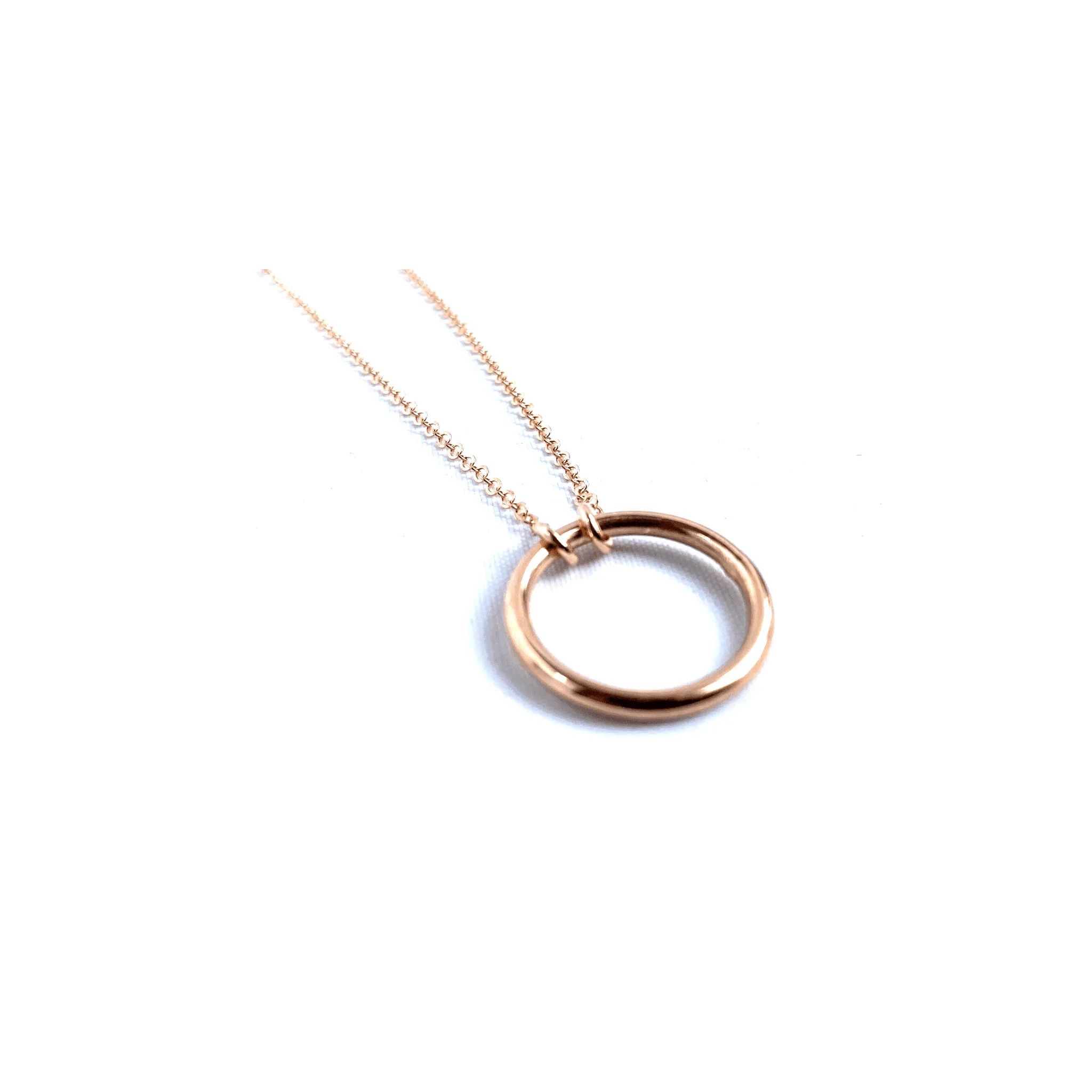 Silver Circle Necklace, Sterling Silver Ring Necklace, Geometric Necklace, Simple Dainty Necklace, Delicate Necklace