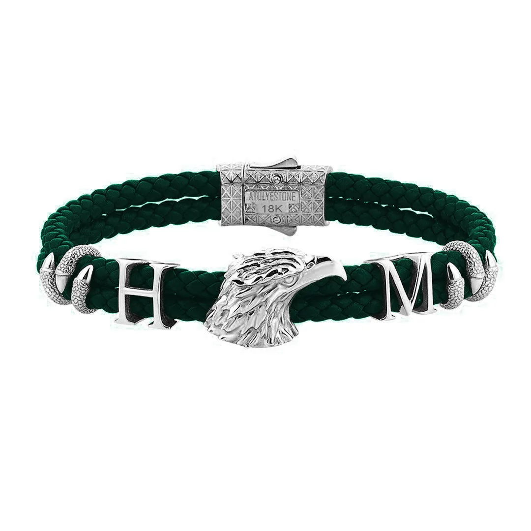 Statement Eagle Leather Bracelet in Gold