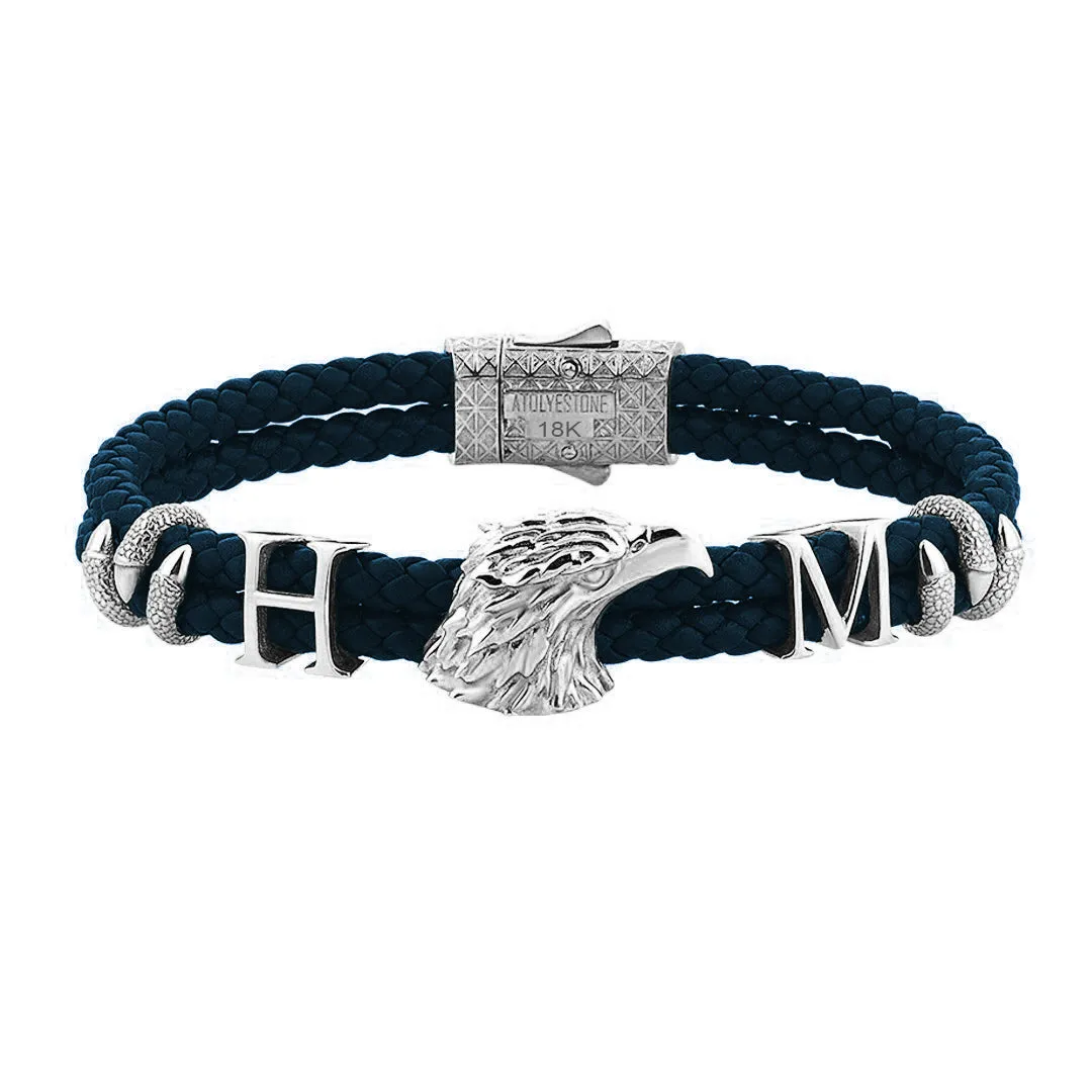 Statement Eagle Leather Bracelet in Gold