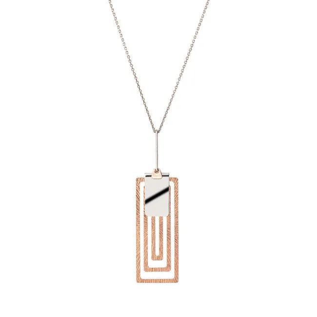 Sterling Silver and Rose Gold Maze Pendant By Frederic Duclos