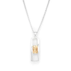 Sterling Silver Long Pendant With Amber Crystal
