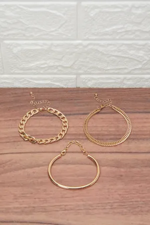 Women Gold Embellished Bracelet Set (Pack of 3)