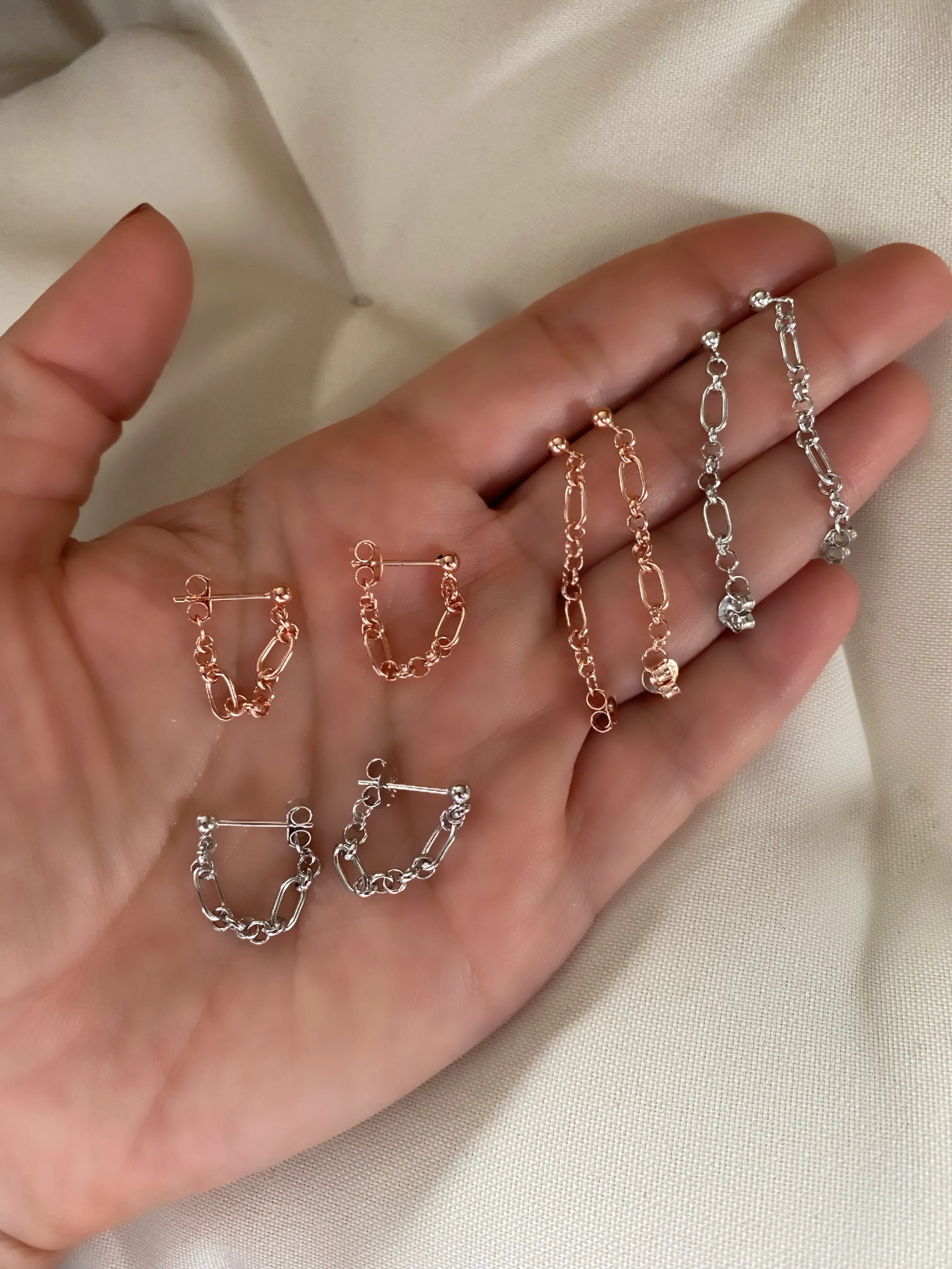Wraparound chain earrings  - Earrings